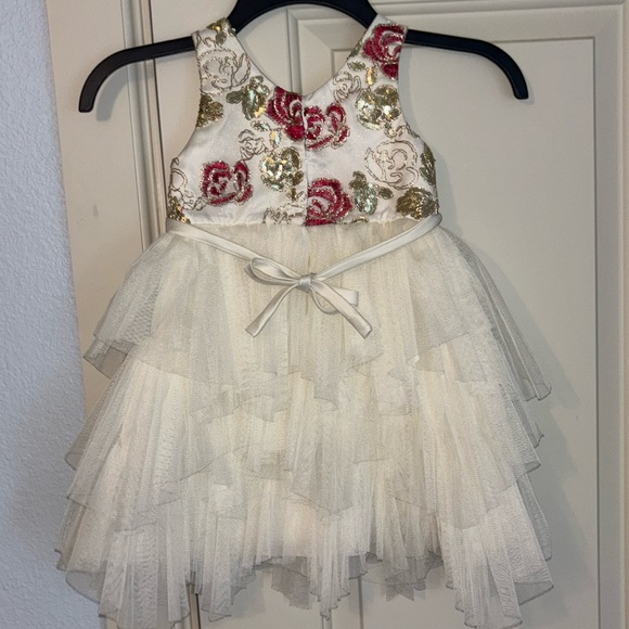 American Princess Beaded Floral Tulle Dress bling waist 3T - Picture 2 of 4